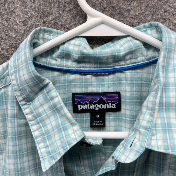 Patagonia Shirt Mens Medium Green Plaid Short Sleeve Vented Fishing Outdoor - Picture 7 of 10